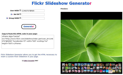 Flickr Slideshow Generator by -fabio-