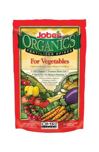 Jobe's 6028 Organic Vegetable Fertilizer Food Spikes, 50-Pack